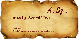 Antaly Szeréna névjegykártya